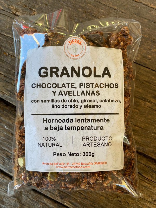 granola de chocolate pistachos y avellanas